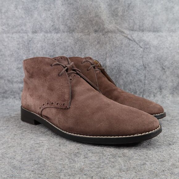 Cole Haan Shoes Mens 7 Boots Dress Chukka Desert Grand Os Brogue Leather Brown - Picture 1 of 15